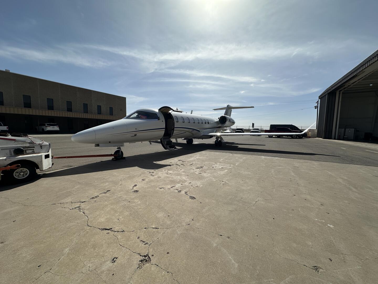 DV Aviation aircraft on the ramp, ready for dispatch